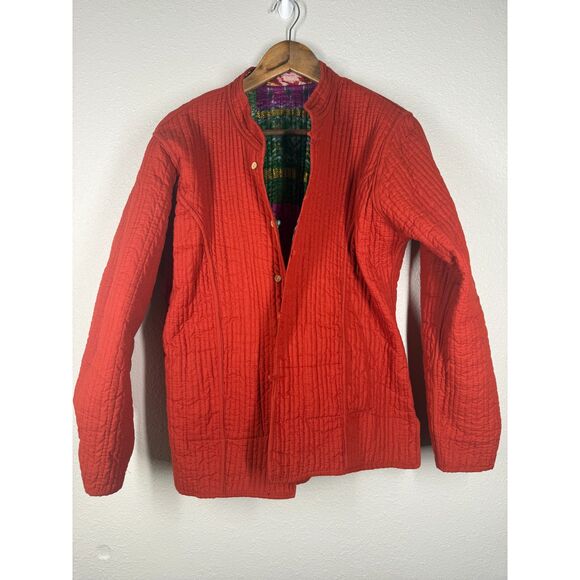 Unbranded Reversible Quilted Button Up Coat Sz L/XL Patchwork Artsy Boho Hippie - Picture 4 of 9